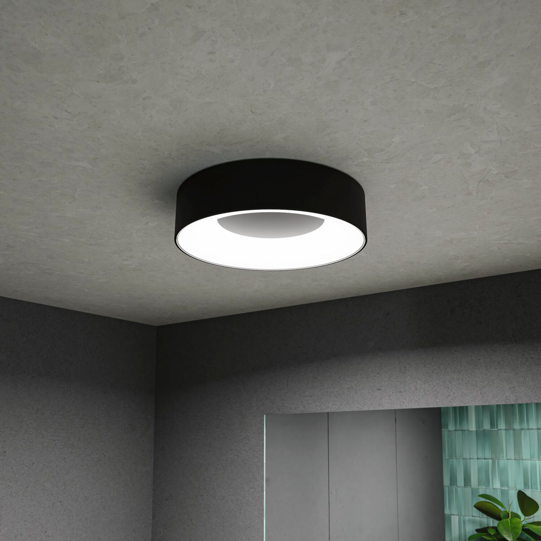 Paulmann - Casca 18W LED Switch 1500lm Ceiling Light in Black Matt