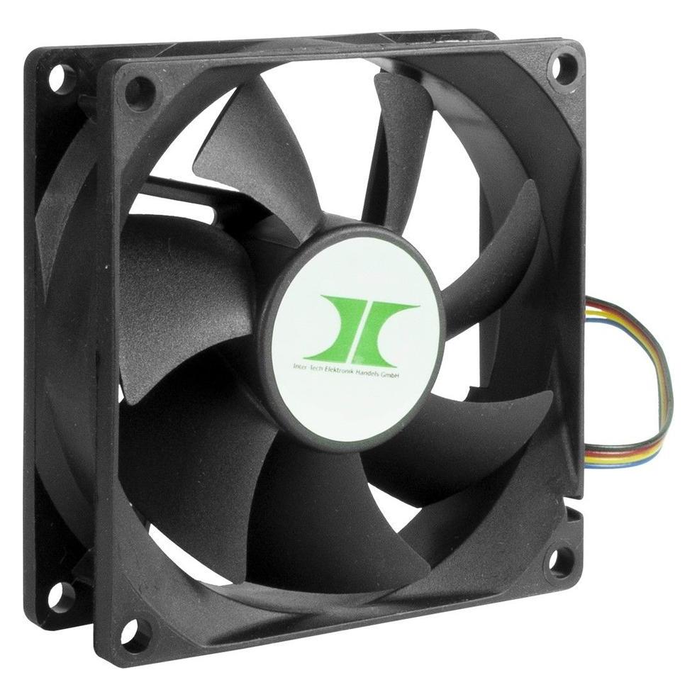 Intertech Inter Tech Inter-Tech Lüfter 80*80*25 IPC Fan Set 4xLüfter 80mm, schw. (88887290)