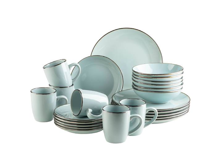 Kombiservice Metallic Rim 16-teilig 38 x 37 x 31cm Grün/Mintgrün