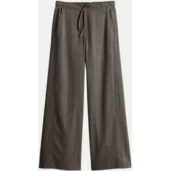 Wide-Leg Hose Melane Herringbone Braun 34