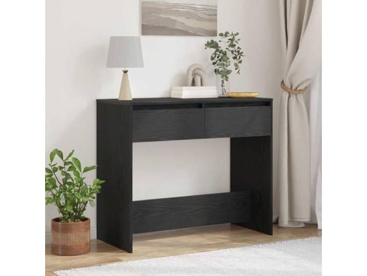 KPOUTRFG Konsolentisch Schwarz Eichen-Optik 89x41x76,5 cm Holzwerkstoff Stabiler Holzwerkstoff, glatte Oberfläche, feuchtigkeitsresistent, pflegeleicht, vielseitig nutzbar
