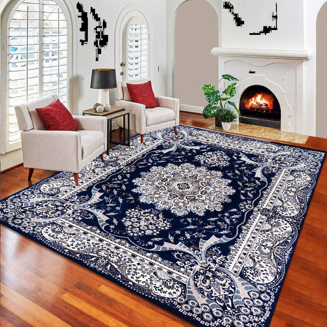 Latitude Vive Brenlynn Kilim Area Rug Blue Rectangle 240 x 320cm
