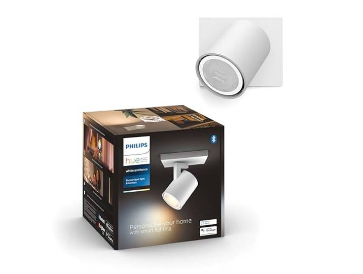 Philips Hue White Ambiance Runner 1 spot, wit, 1 x 5 W GU10, dimbaar, bestuurbaar via app, compatibel met Amazon Alexa (Echo, Echo Dot)