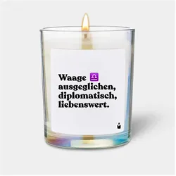 Chatty Candles, Duftkerzen, Duftkerze Woody Waage - ausgeglichen, diplomatisch, liebenswert.