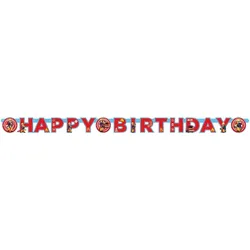 Amscan 998156 - Feuerwehrmann Sam - Girlande »Happy Birthday« (180cm)