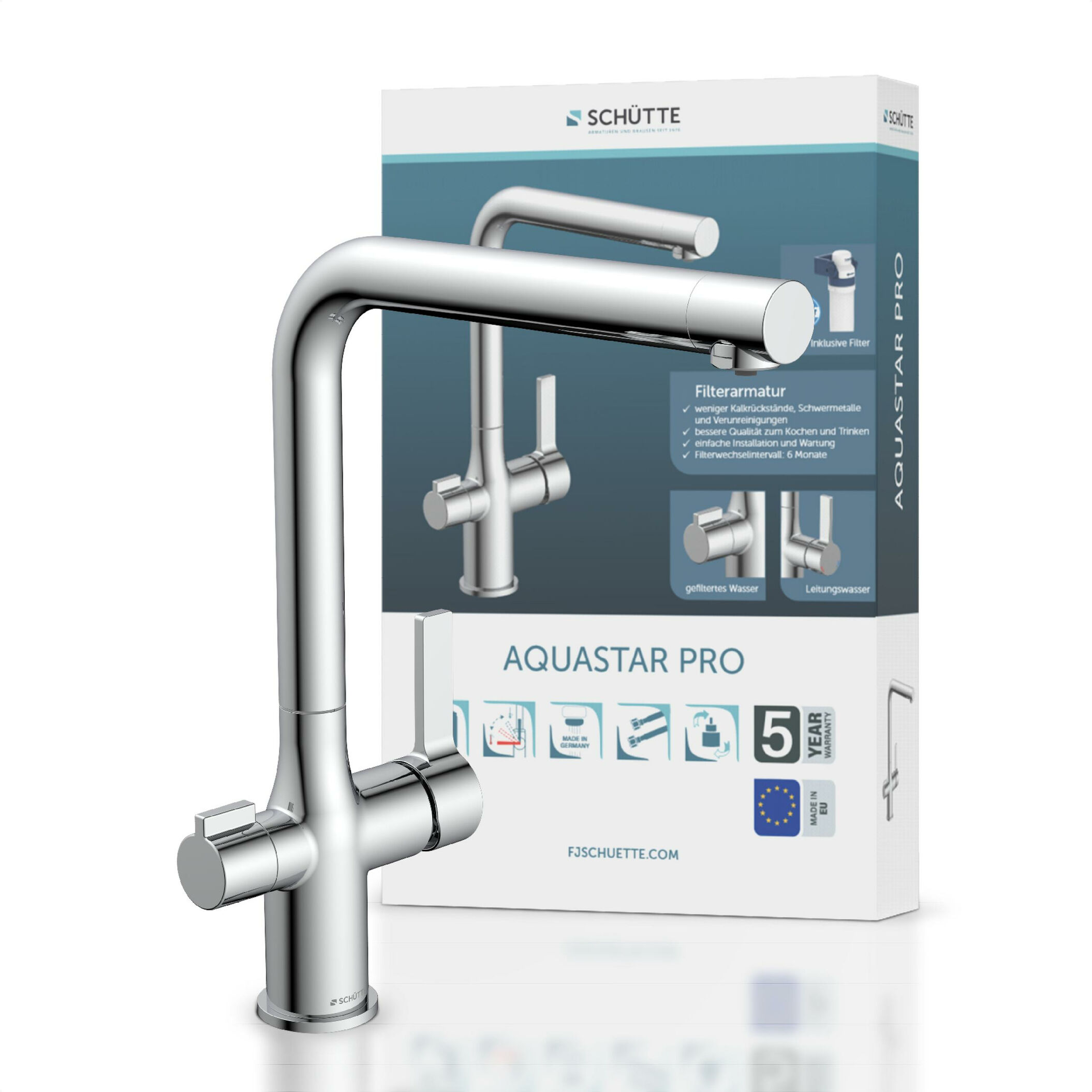 SCHÜTTE Trinkwasser-Armatur »AQUASTAR PRO« mit Filtersystem gegen Kalkrückstände und Schwermetalle