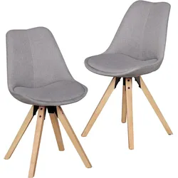 Stuhl-Set Lima 2-tlg. Grau Webstoff