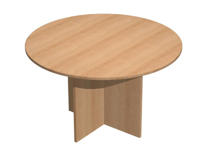 Table ronde de réunion Pronto 120 cm - Pied croix - Hêtre