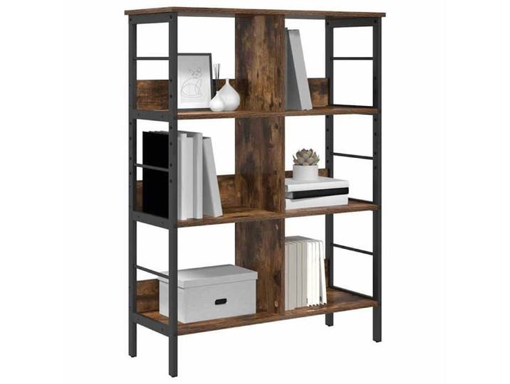 Cabinet DVD/CD - Armoire Livres/Étagère - chêne fumé - 82x32x112cm - Bois d'ingénierie LH992464