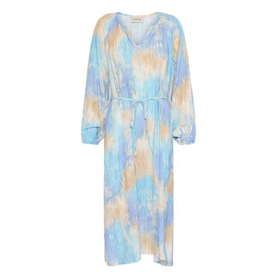 Midikleid CREAM "Kleid CRCassia", Damen, Gr. L-XL, N-Gr, blau (blau watercolor), Obermaterial: 100% Viskose CV., Kleider Midikleid