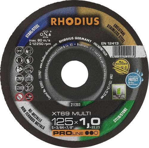 Rhodius XT69 MULTI BOX 211211 Trennscheibe gerade 125mm 10St.