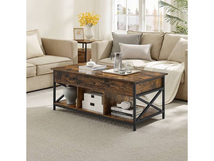 Table basse pliante type C 120 x 49 x 60cm Marron