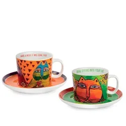 Cappuccinotassen Set Fantastic Felines - Spring/Wish
