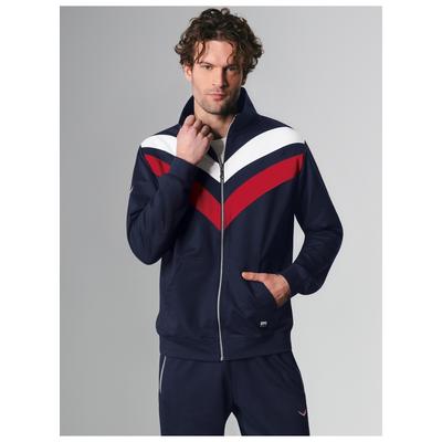 Sweatjacke TRIGEMA "TRIGEMA Sweatjacke mit praktischen Taschen", Herren, Gr. XXL, blau (navy), Sweatware, 70% Baumwolle, 30% Polyester, ohne Ausschnitt, Sweatjacken Sweatjacke
