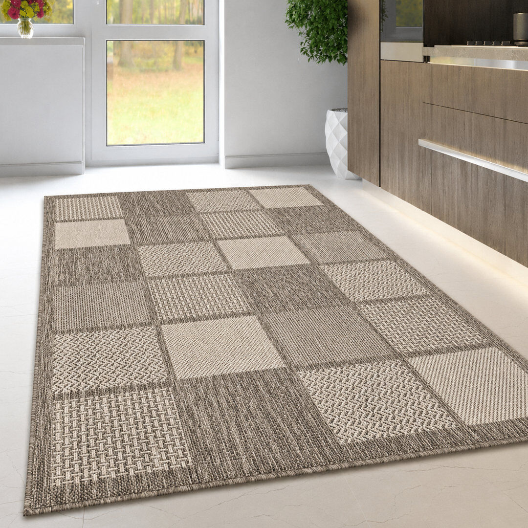 Brambly Cottage Bircham Geometric Area Rug Brown Rectangle 120 cm x 160 cm