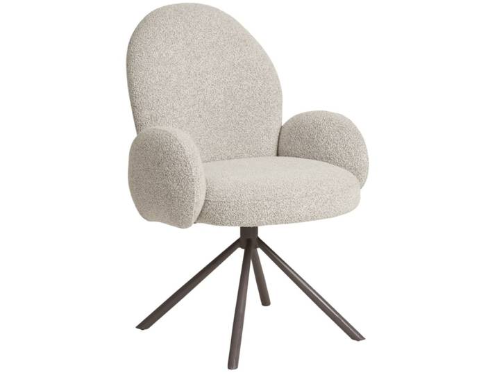 Fauteuil de table pivotant 360° en tissu sable