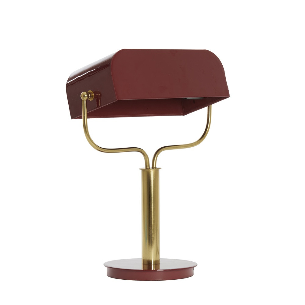 Light & Living Bankierslamp Ayer in bordeaux en goud