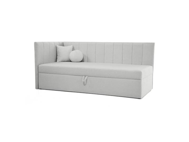 Beautysofa Schlafsofa Rafi, Eckbett mit Bettkasten, 90x200 cm, Hellgrau, 209x94x102 cm, Babymöbel & Kindermöbel, Kinderzimmer & Jugendzimmer, Schlafsofas