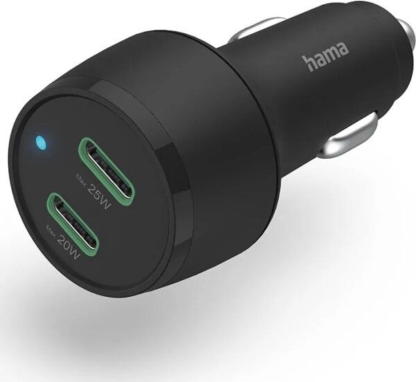 Hama Biloplader 12-24v 2x Usb-C Pd 45w Sort