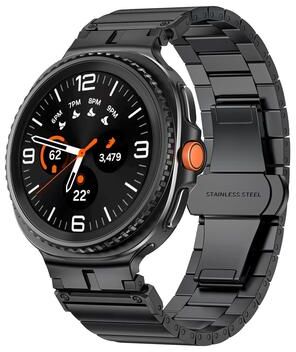 Everyday Crate Samsung Galaxy Watch 8 Classic Stainless Steel Watch Band Bamboo Joint Metal Strap black