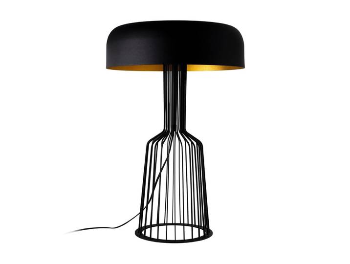Lampe de table élégante en métal noir et doré