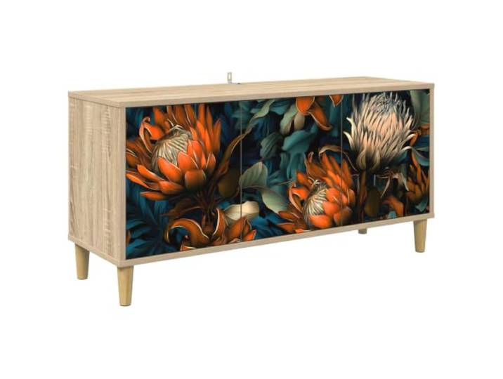 Makastle TV-Schrank Sonoma 102 x 33 x 50 cm Holzwerkstoff