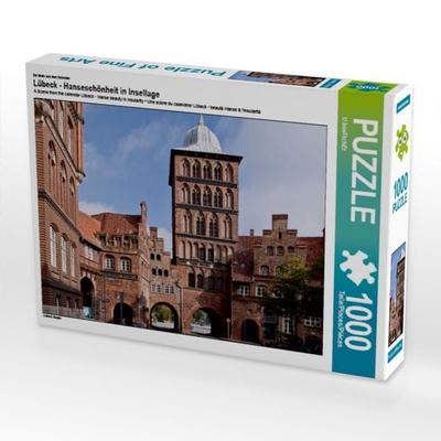 CALVENDO Puzzle Ein Motiv aus dem Kalender Lübeck - Hanseschönheit in Insellage 1000 Teile Puzzle quer | 1000 Teile Lege-Größe 64 × 48 cm Foto-Puzzle