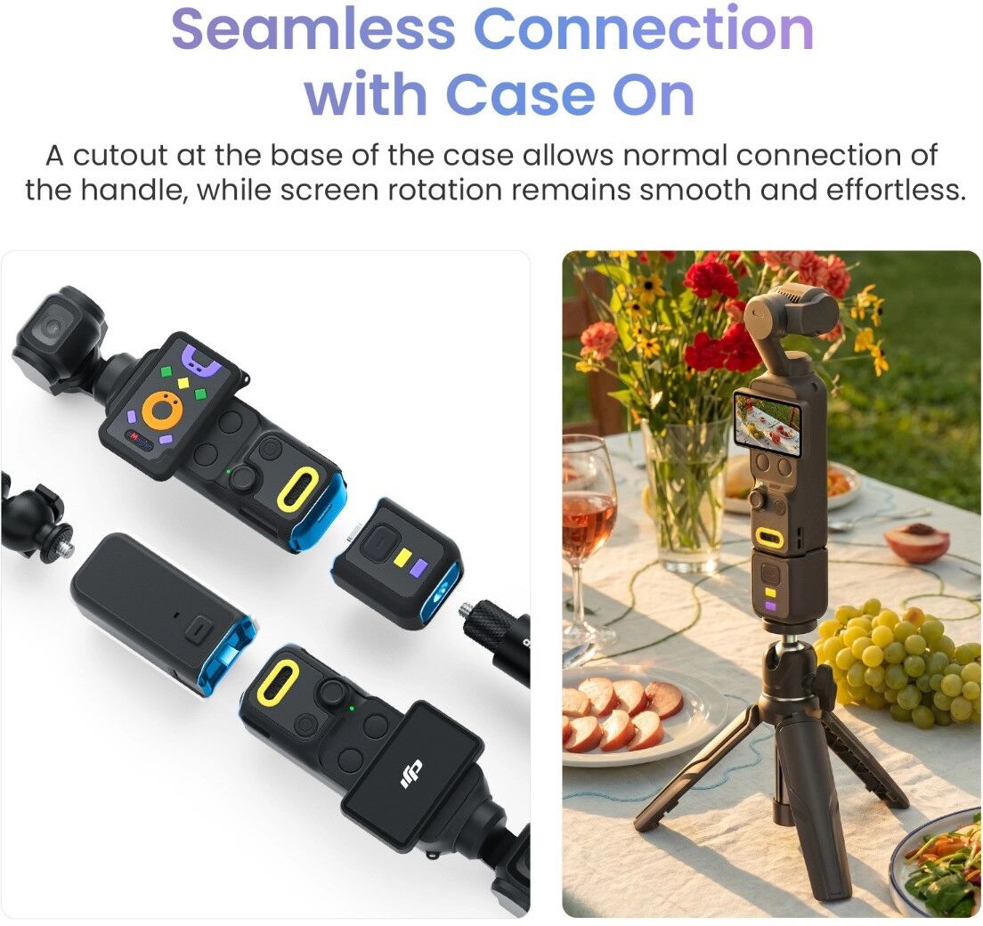 INF Étui de protection en silicone Pocket4 compatible avec DJI Osmo Pocket 4 - Housse complète absorbant les chocs avec bouchon