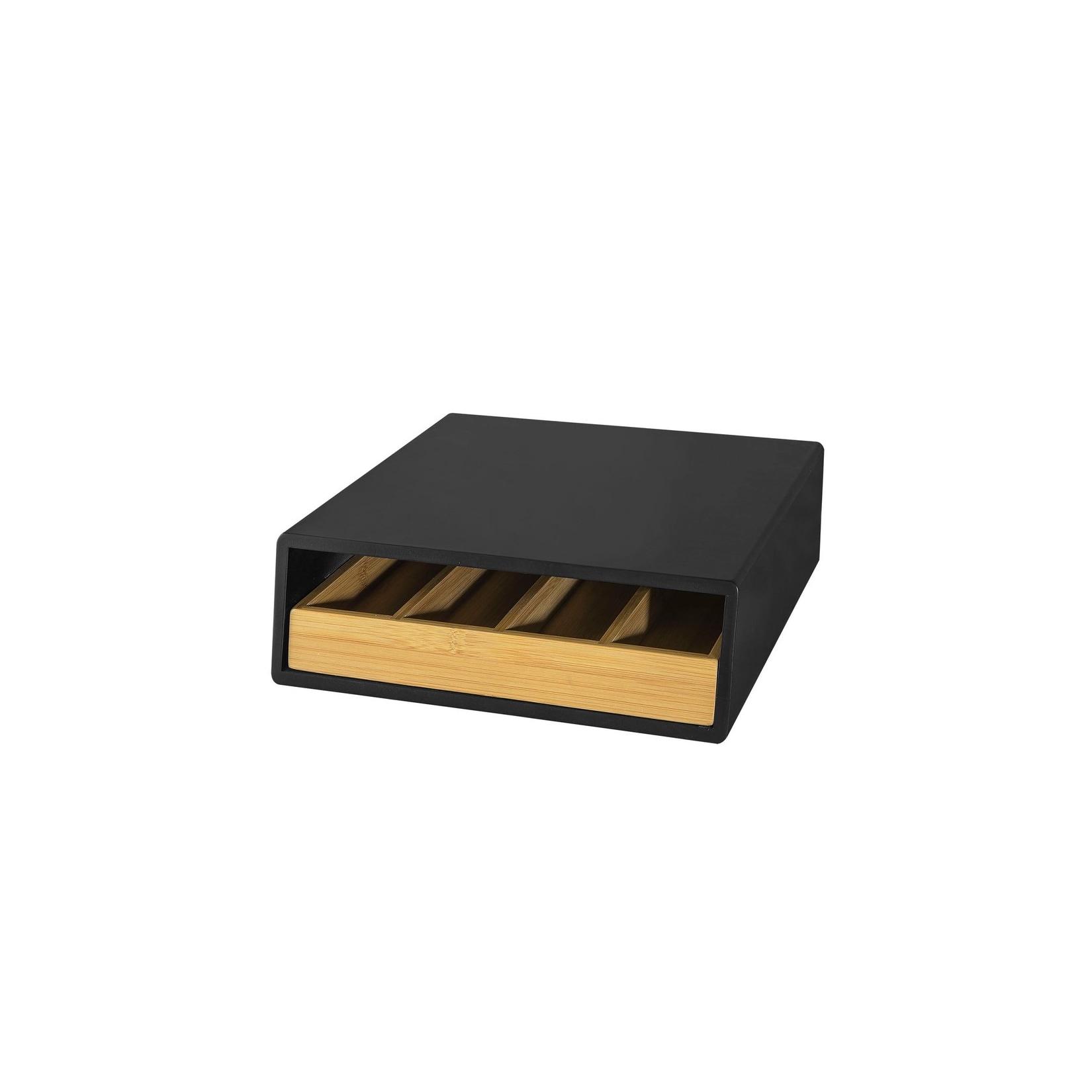 SoBuy Kapselhalter mit 1 Schublade Schwarz 31x30x9,5cm Funktional