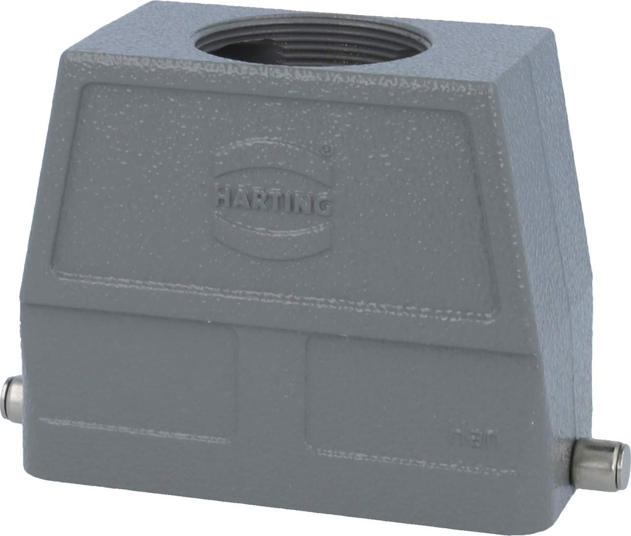 Harting Han 16B Behuizing van tule, hoog, 1x M40 rechte kabeluitgang, voor 1 beugel, aansluiting M40