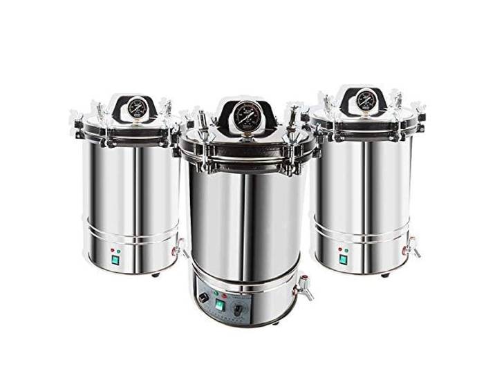 hzexun Autoclave Edelstahl-Dampfsterilisator Sterilisation Schrank Edelstahl für zahnärztliche medizinische Geräte (Zeiteinstellung,24L)