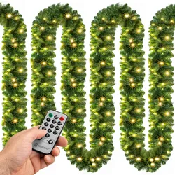 Casaria Weihnachtsgirlande 5m 100 LED mit Fernbedienung Outdoor Girlande Weihnachten Tannengirlande Außen Weihnachtsdeko