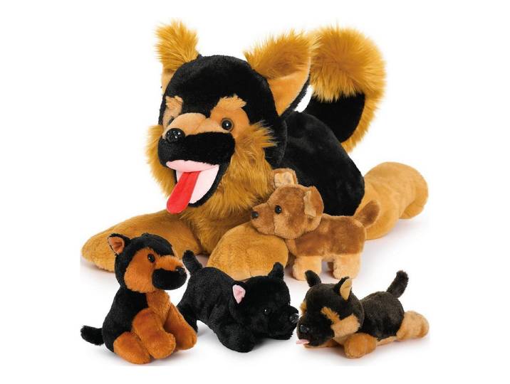 LuxusKollektion Kuscheltier Plüschtier Schäferhund Welpen Bauch 50cm Geschenk Darkbrown-black (1-St)