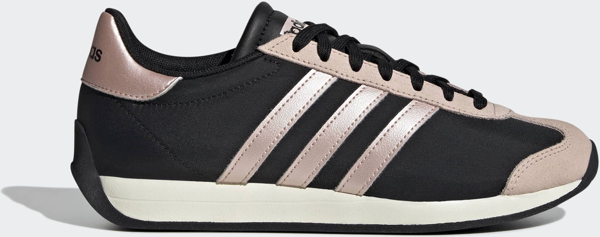 Sneaker ADIDAS SPORTSWEAR "RUNVISTA", Damen, Gr. 40, core schwarz, sandy pink metallic, blush pink, Leder, Synthetik, Textil, Schuhe Sneaker