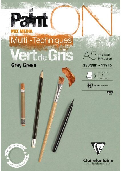 Clairefontaine Painton Tegneblok   Grey Green   A5