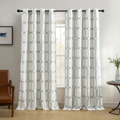 Threadmade Kaiden Geometric Room Darkening Window Curtain