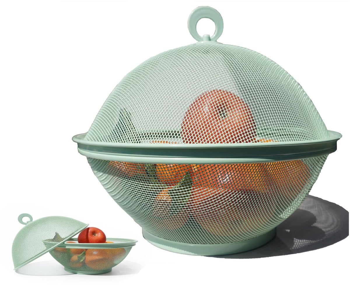Decoratieve metalen fruitmand voor groenten en snacks - Groen