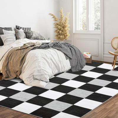 Garvee Soft Modern Checkered Checkerboard Area Rug