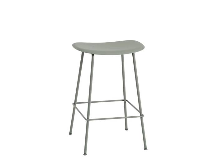 Muuto Fiber Tube Barstuhl 65cm Dusty green