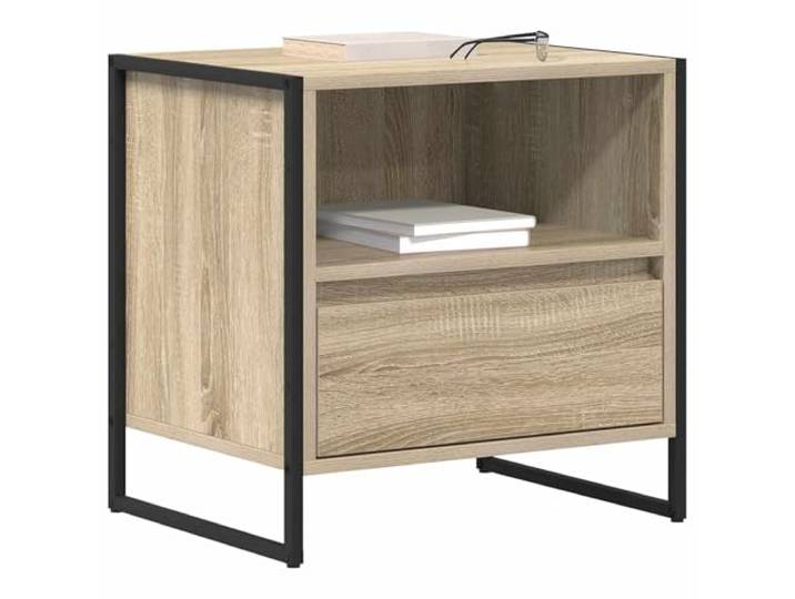 KTHLBRH Nachttisch 2 Stück Sonoma 50 x 39,5 x 50 cm Holz mehrschichtig 2 Schubladen, industrieller Stil, robust, einfache Montage, für Schlafzimmer