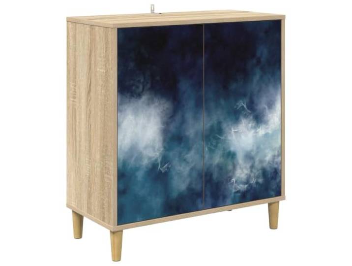 TEKGHUT Sideboard RAALTE Sonoma 69 x 33 x 75 cm Holzwerkstoff Viel Stauraum, erhöhte Füße, dekoratives Muster, einfache Pflege, Holzwerkstoff-Konstruktion