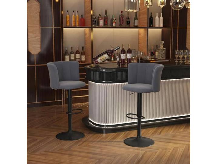 Lot de 2 tabourets de bar tabourets de bar gris - confortable et doux - peut supporter jusqu'à 150kg-XJING