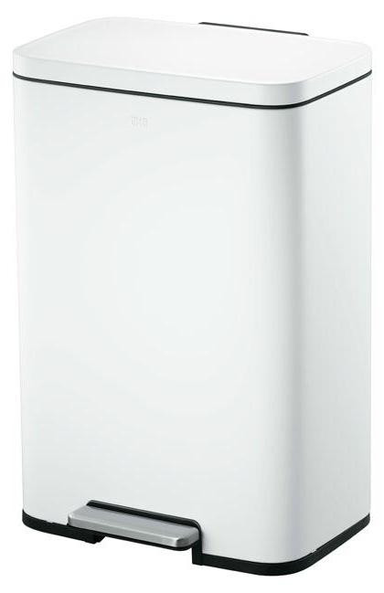 EKO Madison Pedaalemmer 50 liter - Roestvrij staal en kunststof - Mat wit