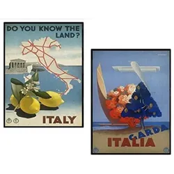 POSTER Set Mit 2 Travel Vater A3 Schwarzer Rahmen