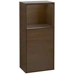 Villeroy und Boch Finion Seitenschrank F500GNGN 41,8x93,6x27cm, links, Regal oben Walnut veneer, Walnut veneer