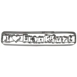 Städter Präge-Ausstecher I love Frankfurt, Ausstechform, Plätzchenform, Keks, Plätzchen, Edelstahl, 13 cm, 216471