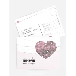 Antwortkarten Hochzeit selbst gestalten mit Spruch und Fotos im Onlinedesigner bei Meine-Kartenmanufaktur.de
