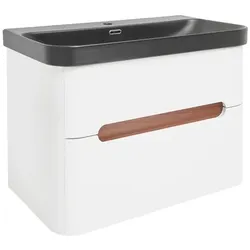 SAT Fusion Waschtisch mit Unterschrank 77,5x53x45 cm weiß matt SATFUSION280WBKM