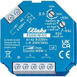 Eltako Dimmer EUD61M-UC, Unterputz, für LED-, Halogen- und Glühlampen, Tastdimmer