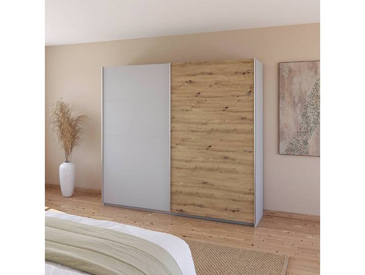 Schwebetürenschrank - Zweifarbig 226cm Grau/Seidengrau